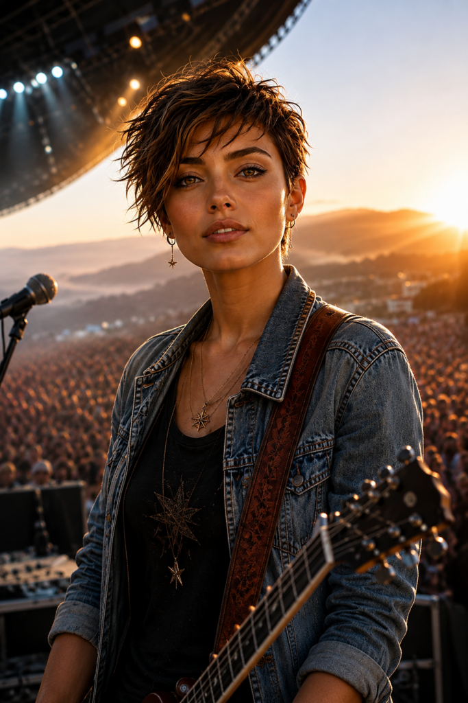 Portrait officiel de Solenya, chanteuse pop-rock cinématique de CalimaSphere.